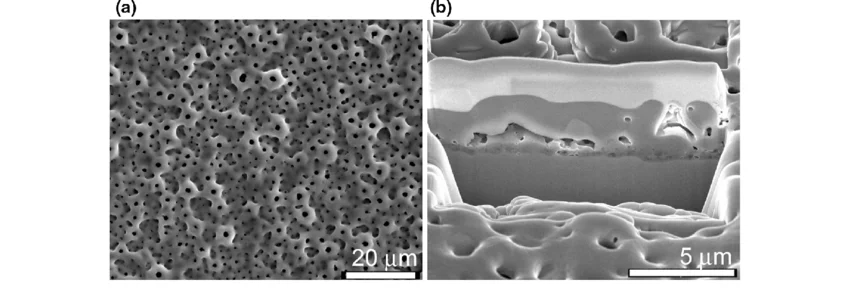 Macro view of titanium oxide layer formation on pure titanium cookware surface - the protective barrier that makes titanium inert