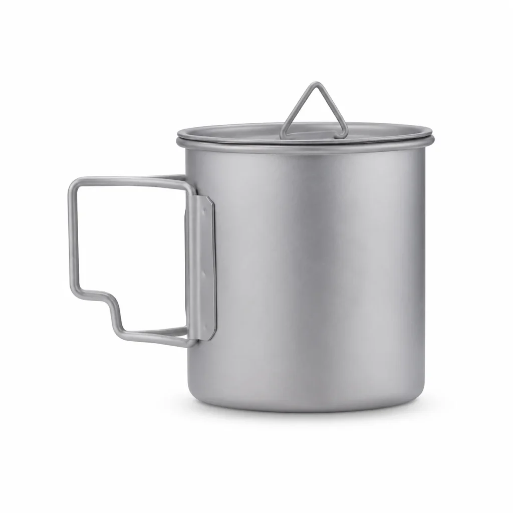 Single Wall Titanium Mugs with lid