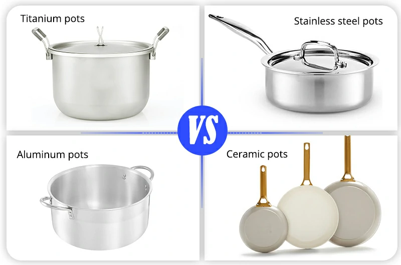 Titanium Biocompatibility and Food Grade Titanium: What the Standards Actually Say (And What They Don’t) 6 Cookware materials comparison - titanium, stainless steel, and ceramic pans for kitchen testing