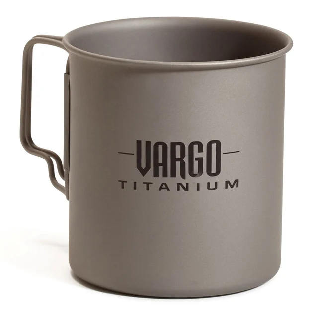 Tazza da viaggio Vargo 450 in titanio con design Bot Handle