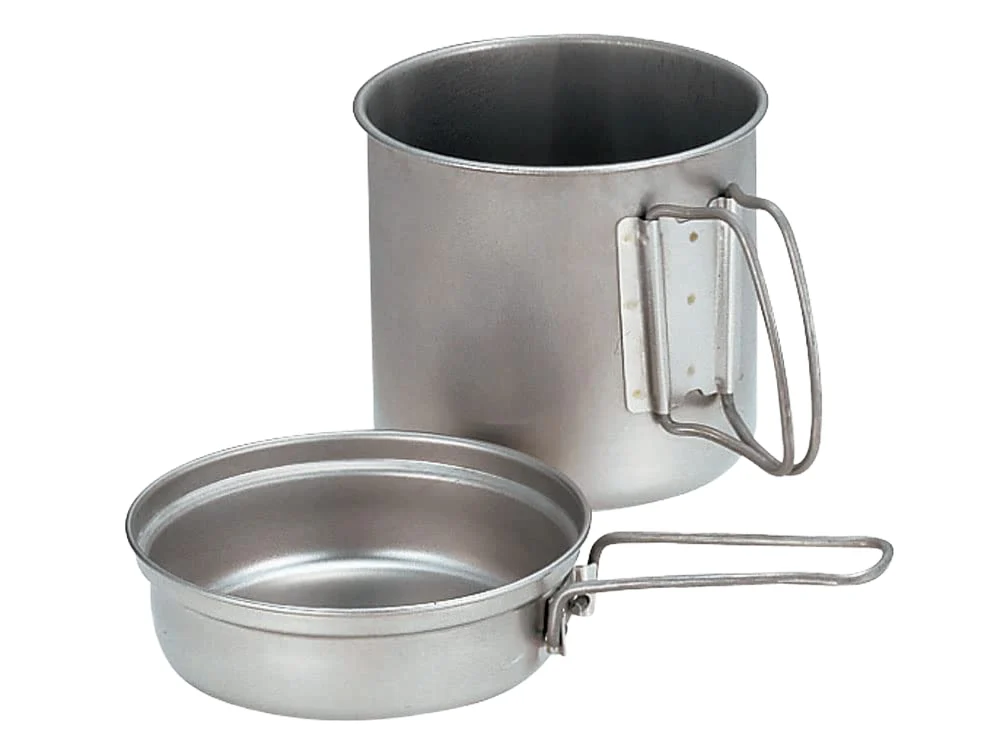 Titanium Camping Cookware Set 900ml Pot 350ml Bowl