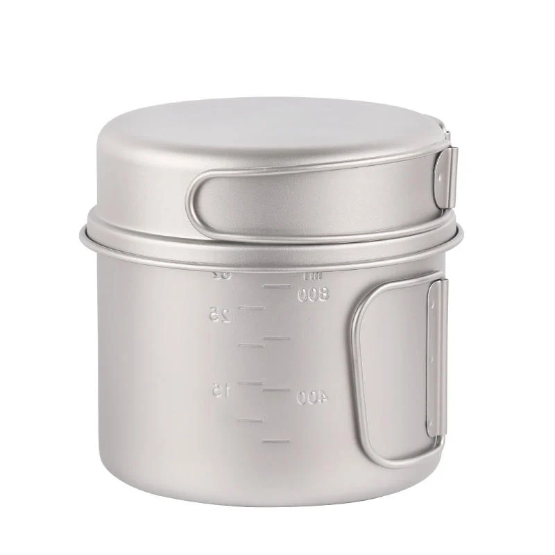 Titanium Camping Cookware Set (900ml Pot + 350ml Bowl)