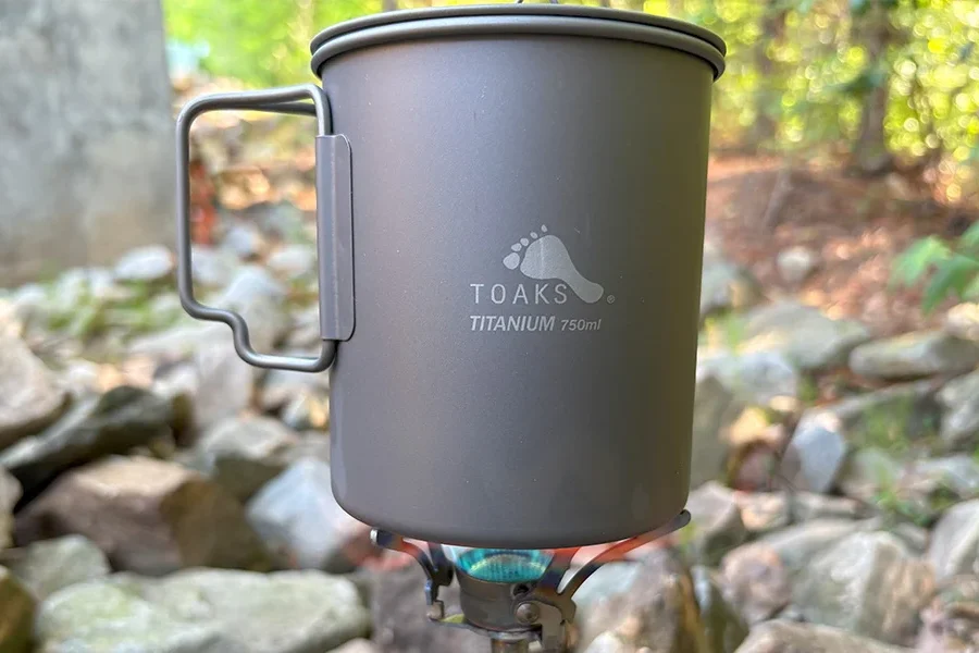 TOAKS titanium pot boil water trail